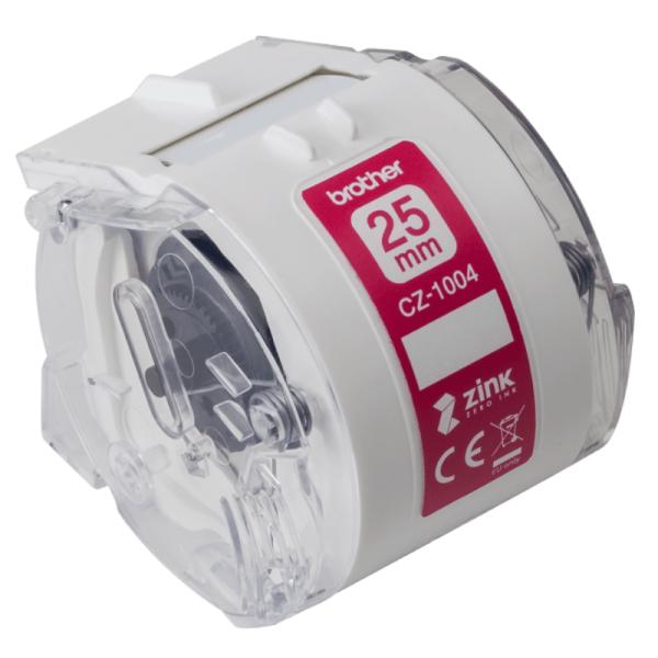 Rollo de etiquetas Continuo a Color Brother CZ1004 Zero INK 25 mm x 5M compatible