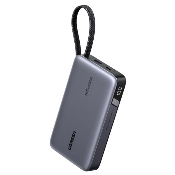 Power Bank UGREEN PB551 20000 mAh USB-C / USB-A cable integrado carga rápida 145 W