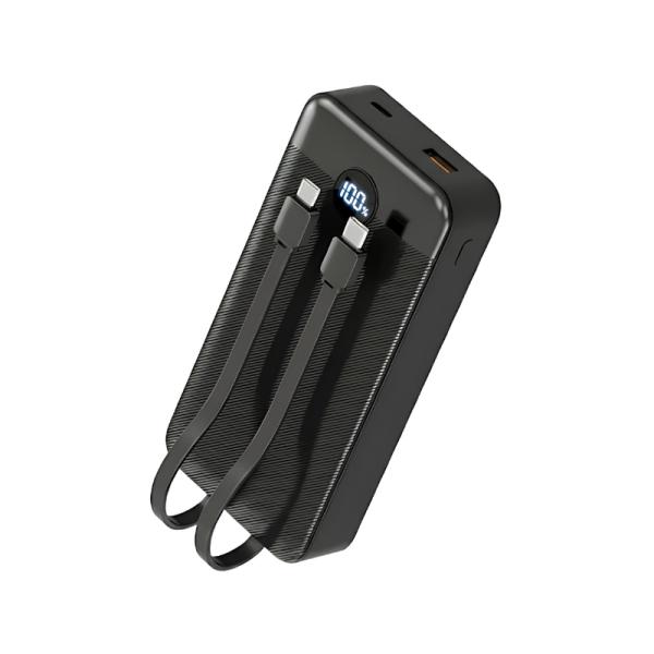 Power Bank NOVA PB-911 20000 mAh PD 22.5W/2 Usb-a/usb-c/cables USB-C y Lightning
