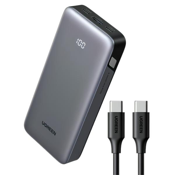 Power Bank UGREEN PB526 10000 mAh cable USB-C integrado carga rápida 20 W