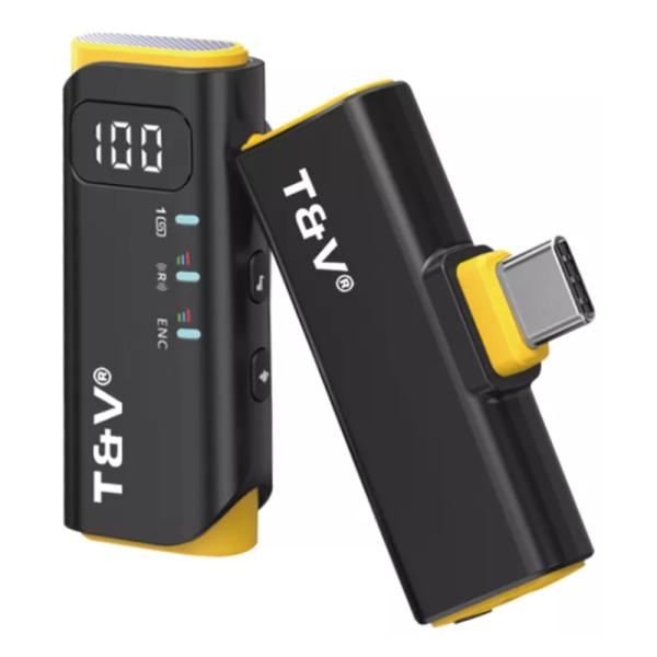 Micrófono Thonet & Vander VX350 inalámbrico USB-C Lavalier con cancelación de Ruido
