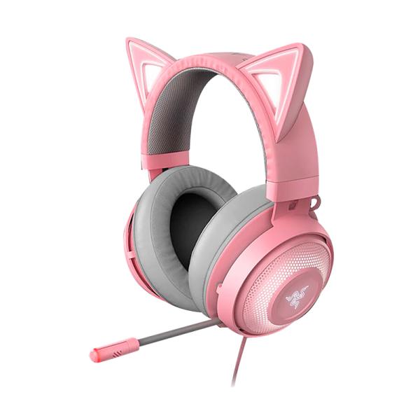 Headset gamer Razer RGB Kraken Kitty V2 Quartz alámbrico USB