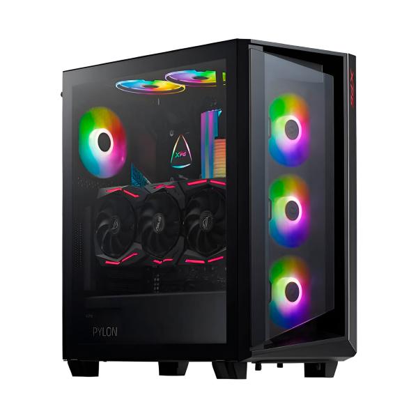 Case gamer Xpg Adata RGB Battlecruiser Mid Tower ventiladores 4 de 120 mm con vidrio