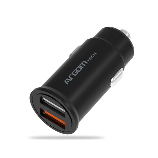 Cargador Argom de Auto Charge 30 W 2-USB Ports ARG-AC-0111BK
