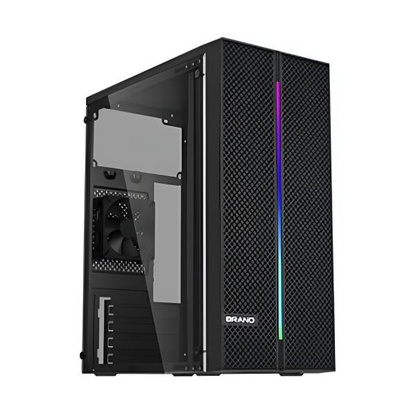 Case gamer Eagle Warrior RGB CM26KTRA001C mini Tower sin ventilación incluida con panel