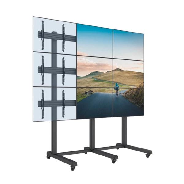 Soporte Generico para TV rodante Universal ajustable 3 x 3 con Brazo micro ajustable negro