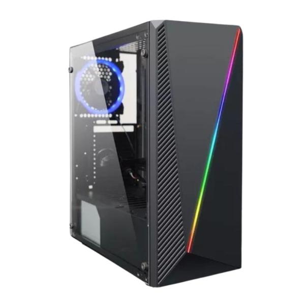 Case gamer Eagle Warrior RGB CG05AKRA001C Mid Tower sin ventilación incluida con vidrio