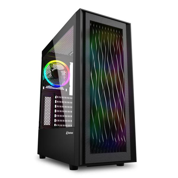 Case gamer Sharkoon RGB Wave Mid Tower ventiladores 4 de 120 mm con vidrio lateral