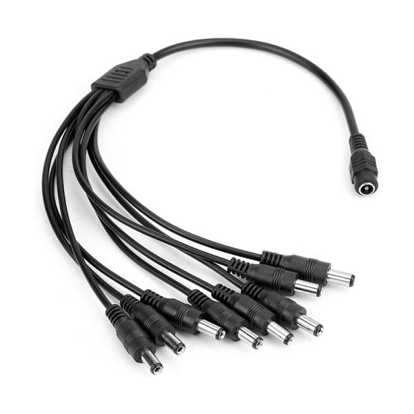 Adaptador KME DC 12 V 1 a 8 salidas 5.5 2.1 mm FXXDC1T8001C