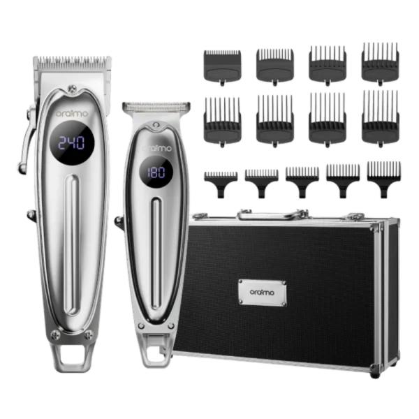 KIT Cortadora y Afeitadora Oraimo Smart Barberkit con 14 Peines de Guia
