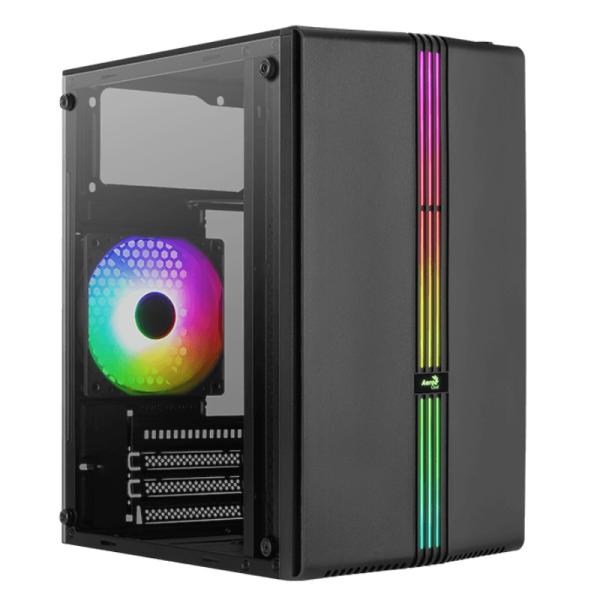 Case Aerocool RGB EVO MINI-G-BK-V1 mini Tower Ventilador 1 de 120 mm con vidrio lateral