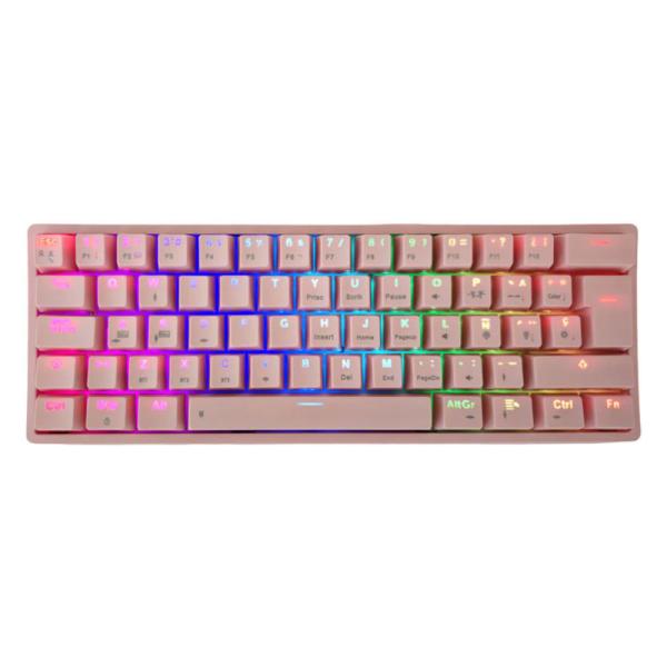 Teclado gamer Eagle Warrior RGB KAY182U0001C 60% mecánico inalámbrico BT español