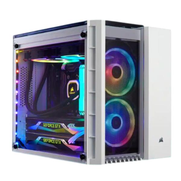 Case gamer Corsair RGB Crystal Series 280X mini Tower ventiladores 2 de 120 mm con vidrio