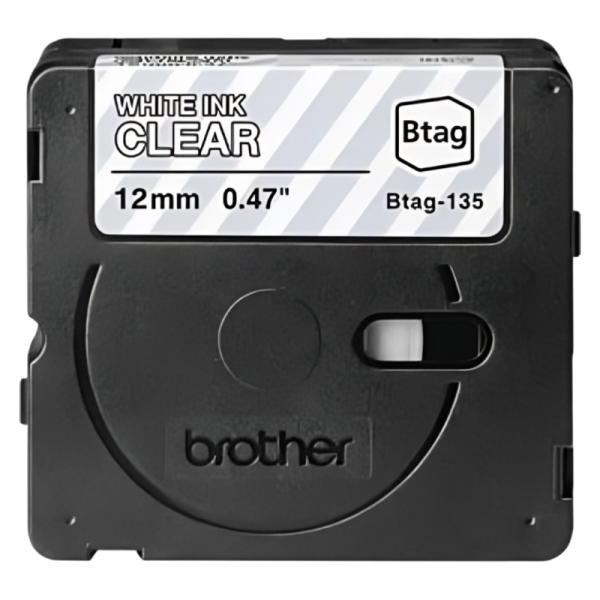 Cinta de etiquetado Brother BTAG135 12 mm x 4M compatible con P-touch blanco sobre Fondo